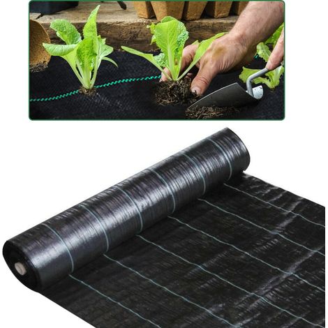 SWANEW Toile anti-mauvaises herbes,Voile d'ombrage Imperméable Anti Herbe PP Noir - 4mx10m (1/5)