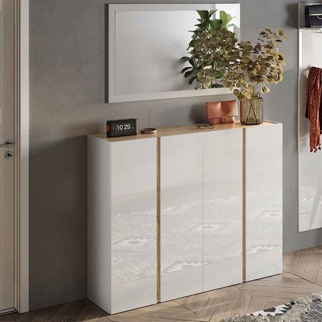 Mobile Multiuso 4 Ante 140x111 Bianco Lucido - Cadiz Frame  StilProjectStore.com (1/4)