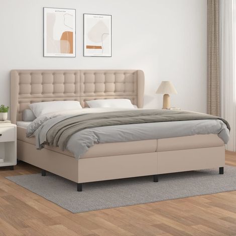 Sommier à lattes de lit avec matelas Cappuccino 200x200 cm (1/5)