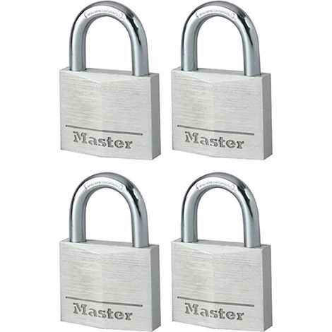 Master Lock 9140EURQNOP Aluminium 40mm Padlock 4-Pin - Keyed Alike x 4 MLK9140Q