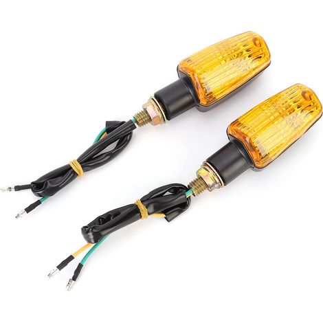 1 Paire Feux Clignotants Étanches Indicateur Lampe Accessoires Compatible Honda Noir Jaune (1/5)