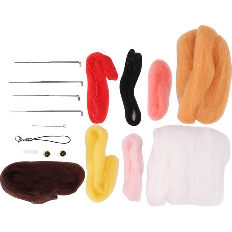Animal Felt Kit Cat Doll DIY Home Decoration Poke Fun Needle Felting Sewing Making Supplies (1/5)