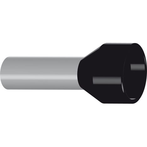 Embout de câblage isolé pour fil souple section 25mm² - noir - collerette isolante - Sachet de 50 pièces