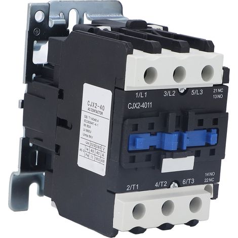 Contacteur de puissance 220V 40A à bobine AC, haute sensibilité, contacts en alliage d'argent, modèle CJX2-4011 (1/5)