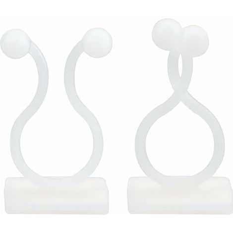 100 Pieces Climbing Plant Support Clip, Self Adhesive Plant Clip, Green Rattan Wall Clip, Plant Support Hook Clip (White) (1/5)
