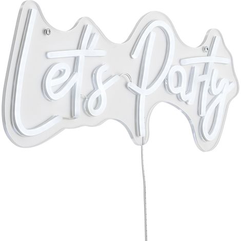 QAZQA Lampada da parete al neon bianca con LED - Let's Party