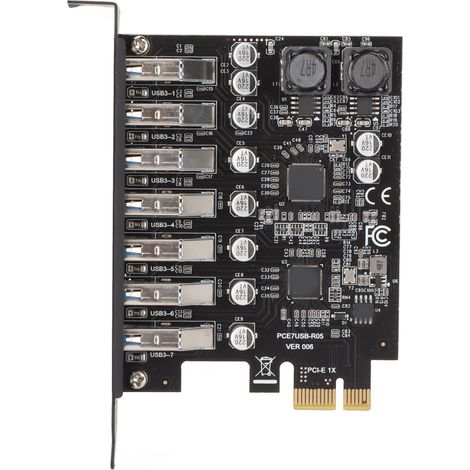 Carte d'extension PCIE 7 ports USB 3.2 GEN1 5Gbps, transmission haute vitesse stable, alimentation fiable, connecteur avant pour PC (1/5)