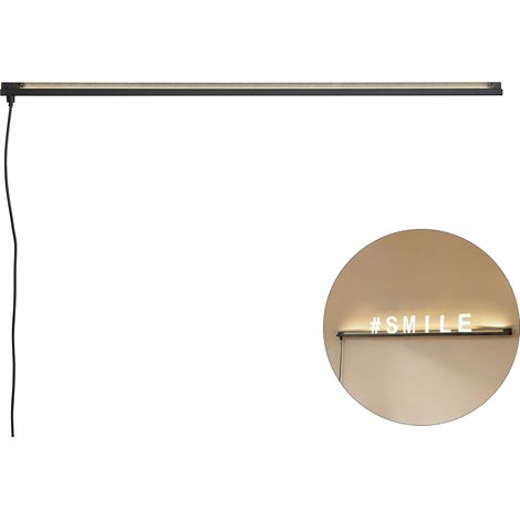 QAZQA Lampada da parete moderna nera con LED inclusi - Letterbox