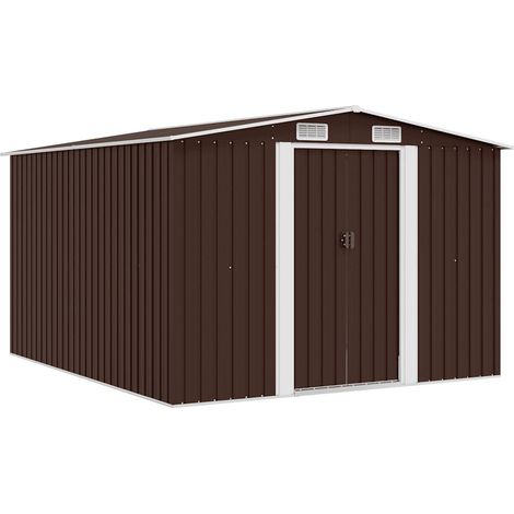 Gerätehaus 257x298x178 cm Metall Braun (1/5)
