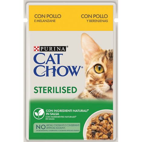 Cat Chow Adult Sterilized Pollo e Melanzane 85gr PURINA (1/3)