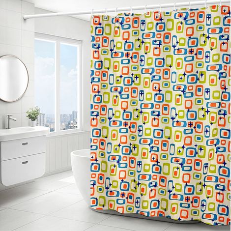 Tissu vintage à motifs géométriques d'étoiles, polyester, 183 x 183 cm, brossé