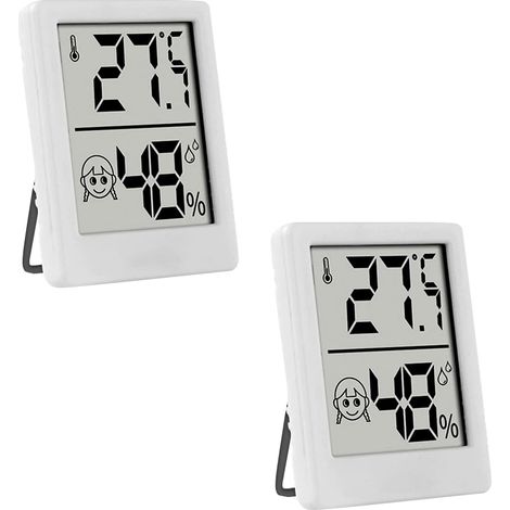 2pcs Petit Thermometre Interieur Digital, Thermomètre Hygromètre Intérieur Magnétique Haute Précision, Indicateur de Confort pour Temperature Interieur, Thermometre Chambre Bebe, Maison, Bureau (1/5)