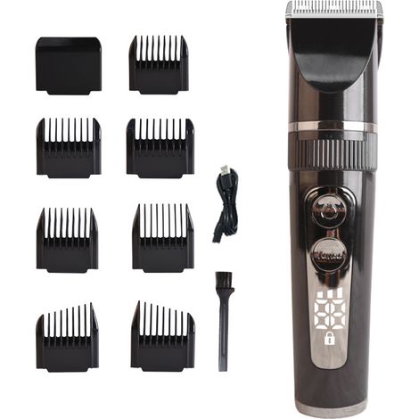Tondeuse À Cheveux - Lames En Céramique Et Titane - Sans Fil Rechargeable - Écran LED - Autonomie 3 H - 5 Réglages De Longueur - 7 Sabots Inclus (1/5)