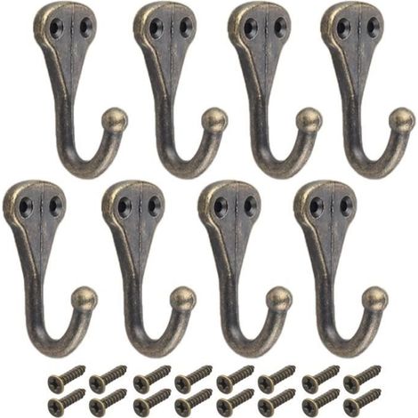 ZHENKE 8PCS Rétro Bronze Crochet Métal Mural Porte Patère Manteau Accroche pour Chambre Salle de Bain Cuisine (1/3)