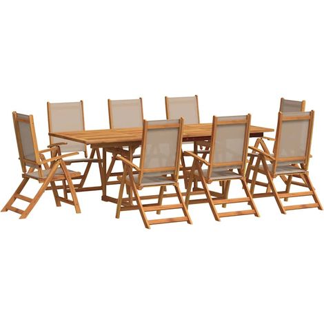 Maison Exclusive - 9-tlg. Garten-Essgruppe Massivholz Akazie und