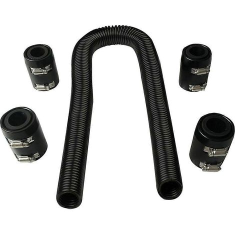 Kit de durites de refroidissement flexibles universelles en acier inoxydable de 122 cm (48 pouces) avec bouchons pour radiateur et moteur de voiture (sur mesure) - SFYGV (1/5)