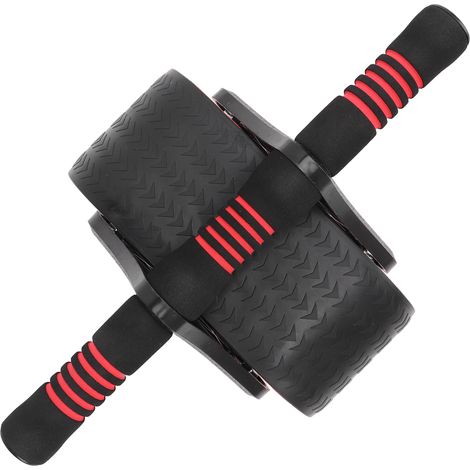 Selbstreboundender Bauchmuskelroller mit ergonomischen Griffen und Kniepolstern, geeignet für Heim-Fitnessstudios, rot. (1/5)