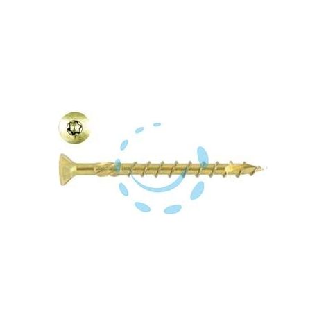 VITI PER TRUCIOLARE TESTA SVASATA TORX ACCIAIO ZINCATO GIALLO VBU-PRO - ø mm.4x80 filetto mm.40 - torx T20