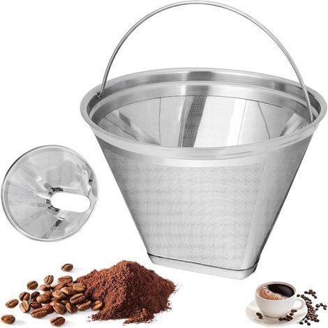 Filtre à café en acier inoxydable - filtre permanent - lavable - réutilisable - Idéal pour le café filtre et les baristas amateurs - Convient au café filtre manuel (1/5)