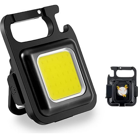 Mini lampes torches d'inspection LED rechargeables, magnétiques, COB, portables, petites, étanches, type porte-clés, éclairage de secours - (1/5)