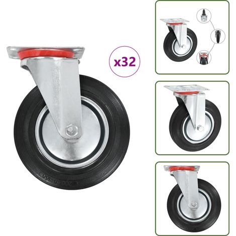 Ruedas para trolleys - vidaXL Ruedas giratorias 32 unidades 200 mm - Ruedas para bancos