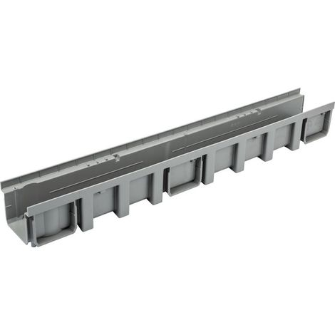 Nicoll – Caniveau d'évacuation PVC 1000 x 136 x 115 mm – Vendu à l'unité – Pour chantiers humides et terrains accidentés