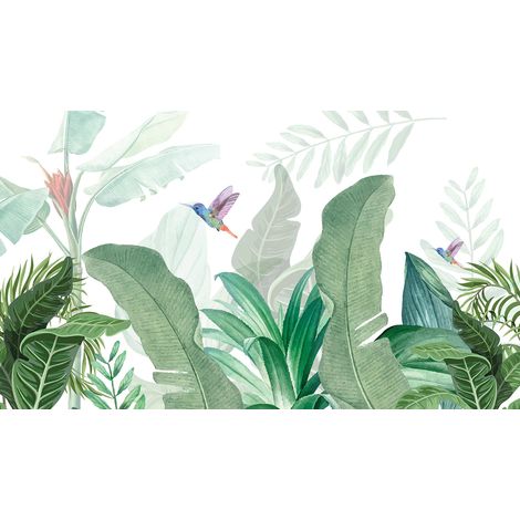 Papier peint panoramique - Jardin Oiseaux - 130 cm x 75 cm (1/2)
