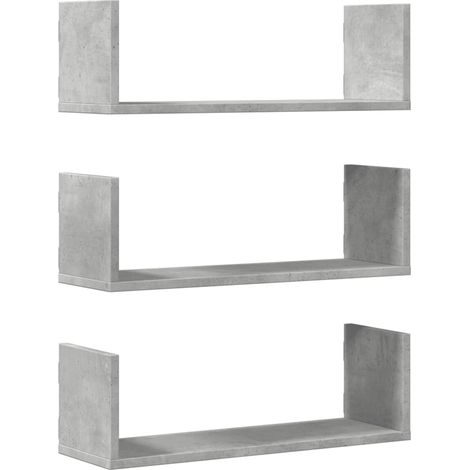 Maison Exclusive - Wandregale 3 Stk. Betongrau 58x18x18 cm Holzwe