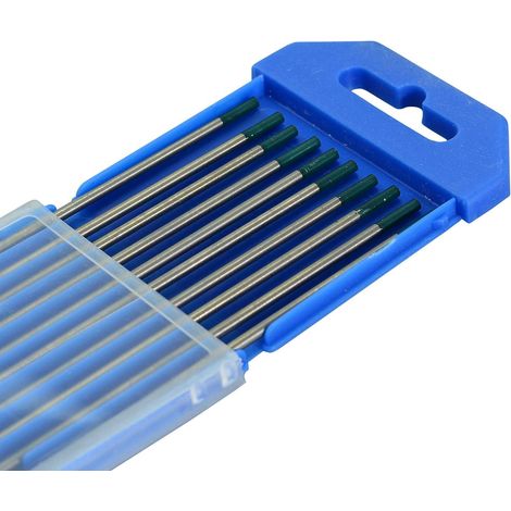 Electrode En Tungstène Pur - 2,4 mm x 175 mm - Pour Soudage À L'Arc En Courant Alternatif - Lot De 10