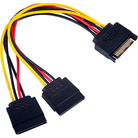 Adaptador SATA - 2x SATA Akyga AK-CA-31 para SSD y unidades de DVD, cable macho/hembra de 15 cm (1/4)