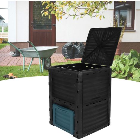 Composteur de jardin extérieur de 300 L, grand conteneur à compost, surdimensionné et surdimensionné pour les charges lourdes. (1/5)
