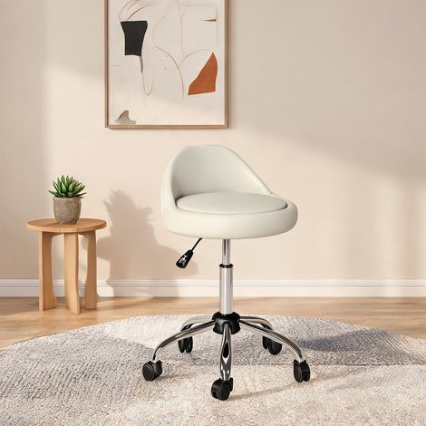 Tabouret weiß en kunstleder 35 x 35 x 83 cm (1/5)