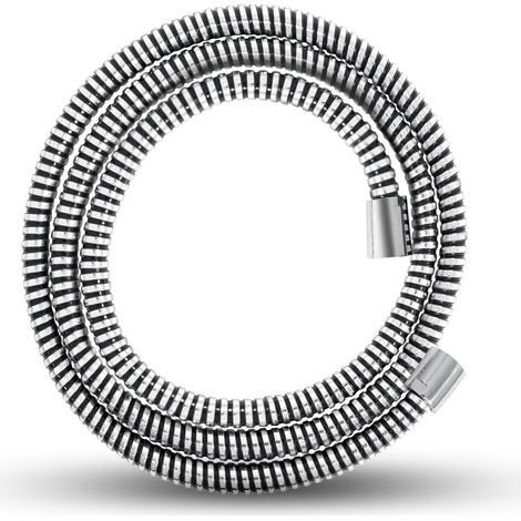 Flexible Douche 2m en Acier Inoxydable, Tuyau Douche avec Revêtement Protecteur, Flexible de Douche Anti-Torsion, Universel G1/2", Facile à Nettoyer, pour Salle de Bain, Chromé (1/5)