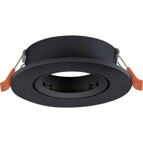 Faretto Incasso Moderno Barranco Gu10 Plastiche Nere 1 Luce Gu10 Ip20 (1/2)