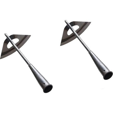 2 Pack Garden Hoe Hand Held Hoe Durable All Hardened Steel Hollow Hoe Portable Weed Rake pour planter des légumes et des légumes (1/3)