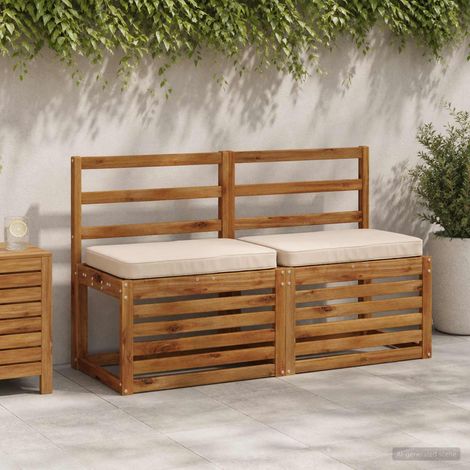 Coussins de banc 2 pièces VUGHT 2 pcs 100 % polyester Crème (1/5)