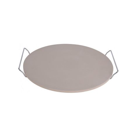 EXCELLENT piedra pizza con asas 33 cm , Piedra pizza con asas. -Piedra para pizza hecha de piedra natural con asas de metal incorporadas. -Ideal para hornear pizza o pan,
también a