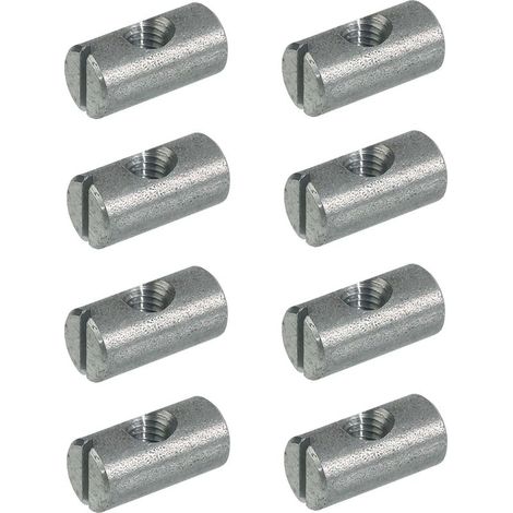 8x M6-Zylindermuttern – Stahl für Möbelmontage – Länge 14 mm – Verbindungsstücke für Babybett, Kinderbett, Tisch, Kleiderschrank, Regal (1/2)