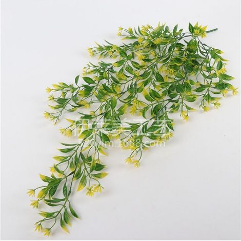 Plantes artificielles à suspendre - 78 cm - En osier - Fleurs artificielles en rotin - Décoration murale pour la maison ou le jardin - Jaune DENUOTOP (1/4)