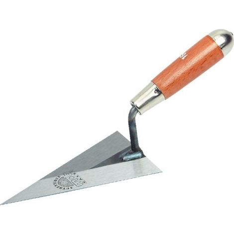 Truelle triangulaire – Finition des joints et angles – Lame acier bleui – Manche bois hêtre – Authentique MOB