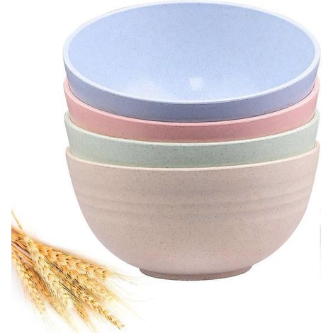 Unzerbrechliche Müslischalen – 4er-Set leichte Schalen aus Weizenstrohfasern, 710 ml (24 oz) – Spülmaschinen- und mikrowellengeeignet (1/3)