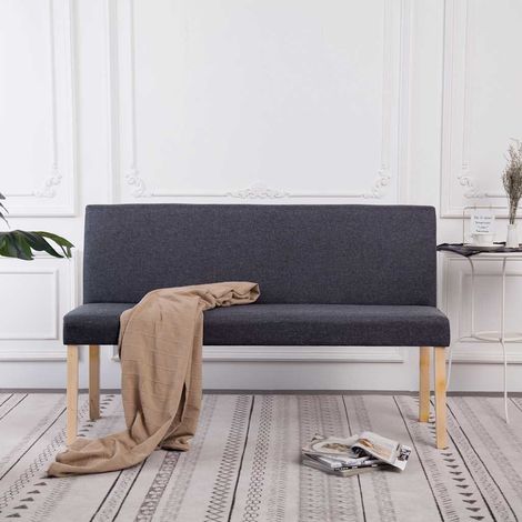 vidaXL Banc 139,5 cm Gris foncé Polyester (1/5)