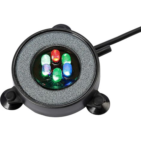 Fontaine à bulles ronde pour aquarium avec éclairage LED (1/5)