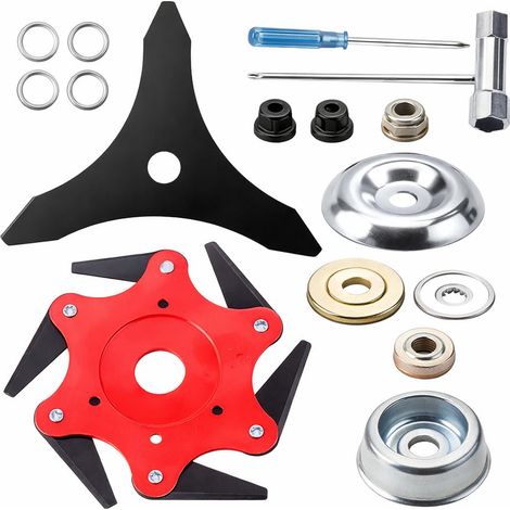 3 Tooth 6 Razor Blades Steel Strimmer Replacement Parts Kit Multifunctional 1 Inch Hole Landscaping (1/5)