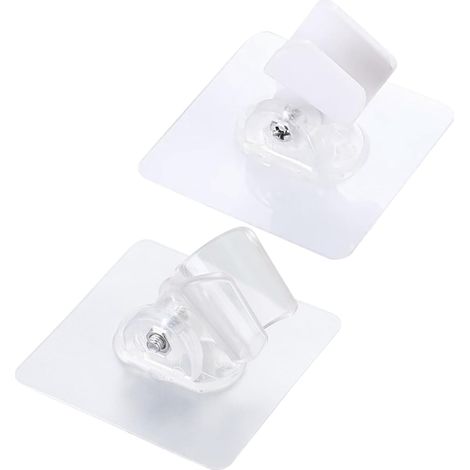 Supports de Pommeau de Bain Réglables 2pcs Support Mural Abs Pc, Réutilisables et Démontables, pour Miroirs et Murs en Acier Inoxydable Poli (1/5)