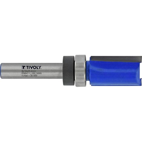 Tivoly • Fraise de Défonceuse à Copier • Ø16mm • 2 Lames en Carbure • Tige Ø8mm • Pour Travail du Bois