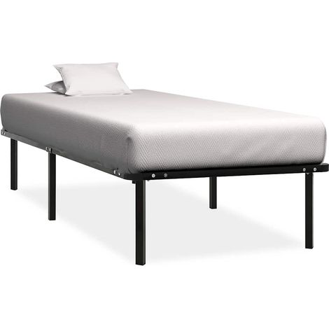 Estructura de cama sin colchón metal negro 90x200 cm (1/5)