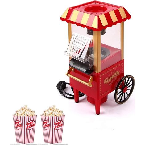 Diese elektrische Popcornmaschine hat ein Retro-Design in Rot und ist ideal für Partys und Familienfeiern. (1/5)