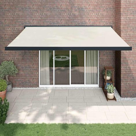 vidaXL Toldo retráctil aluminio y tela color crema 4,5x3 m (1/5)