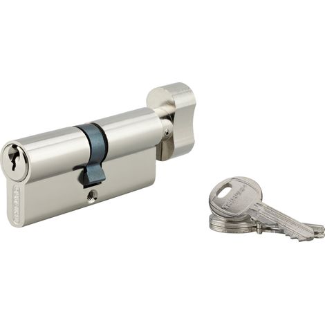 THIRARD - Cylindre de serrure à bouton HG5, anti-arrachement, 30Bx40mm, nickelé, 3 clés - THIRARD